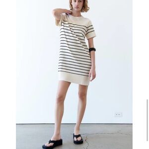Zara Striped Knit Mini Dress sz M